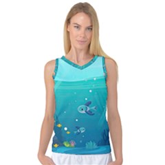 Ai Generated Ocean Sea Fish Aquatic Water Nature 2 Women s Basketball Tank Top by Pakemis