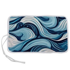 Pattern Ocean Waves Arctic Ocean Blue Nature Sea Pen Storage Case (s) by Pakemis