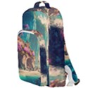 Tropical Island Fantasy Landscape Palm Trees Ocean Double Compartment Backpack View1