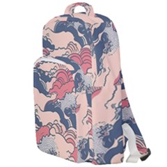 Waves Ocean Sea Water Pattern Rough Seas Double Compartment Backpack by Pakemis