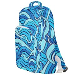 Pattern Ocean Waves Blue Nature Sea Abstract Double Compartment Backpack by Pakemis
