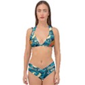 Waves Wave Ocean Sea Abstract Whimsical Abstract Art Double Strap Halter Bikini Set View1