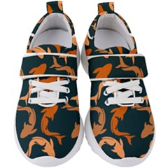 Background Pattern Texture Design Wallpaper Fish Kids  Velcro Strap Shoes by Wegoenart