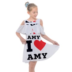 I Love Amy Kids  Shoulder Cutout Chiffon Dress by ilovewhateva