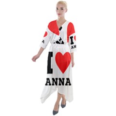 I Love Anna Quarter Sleeve Wrap Front Maxi Dress by ilovewhateva