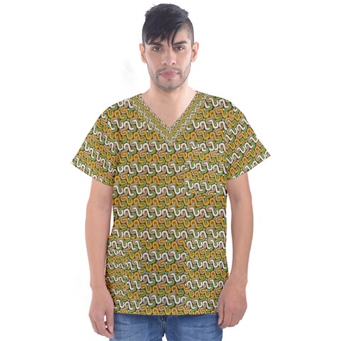 Pattern Men s V-neck Scrub Top by Sparkle