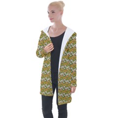 Pattern Longline Hooded Cardigan by Sparkle