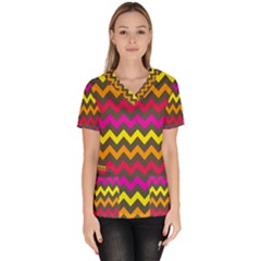 Pattern 113 Women s V-neck Scrub Top by GardenOfOphir