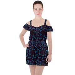 Artificial Intelligence Network Ruffle Cut Out Chiffon Playsuit by Semog4