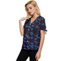 Artificial Intelligence Network Bow Sleeve Button Up Top View2