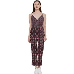 Pattern 197 V-neck Spaghetti Strap Tie Front Jumpsuit by GardenOfOphir