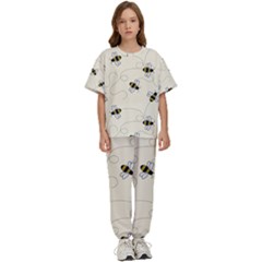 Insects Bees Digital Paper Kids  Tee And Pants Sports Set by Semog4
