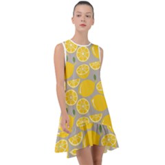 Lemon Background Lemon Wallpaper Frill Swing Dress by Semog4