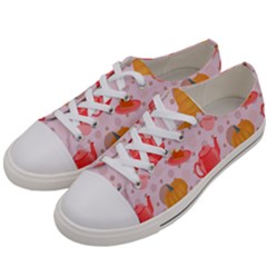 Pumpkin Tea Cup Pie Dessert Women s Low Top Canvas Sneakers by Semog4