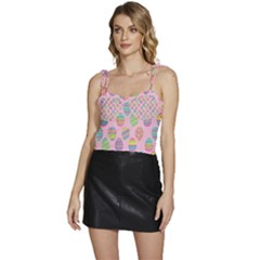 Egg Easter Eggs Pastel Digital Art Flowy Camisole Tie Up Top by Semog4