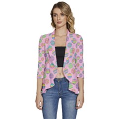 Egg Easter Eggs Pastel Digital Art Women s 3/4 Sleeve Ruffle Edge Open Front Jacket by Semog4