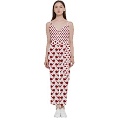 Pattern 271 V-neck Spaghetti Strap Tie Front Jumpsuit by GardenOfOphir