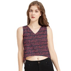 Pattern 312 V-neck Cropped Tank Top by GardenOfOphir