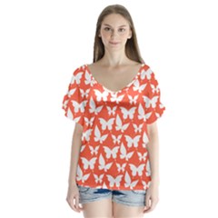 Pattern 337 V-neck Flutter Sleeve Top by GardenOfOphir