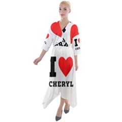 I Love Cheryl Quarter Sleeve Wrap Front Maxi Dress by ilovewhateva