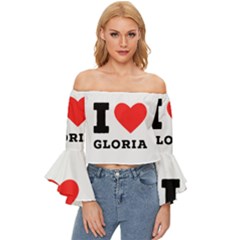 I Love Gloria  Off Shoulder Flutter Bell Sleeve Top by ilovewhateva