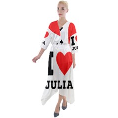 I Love Julia  Quarter Sleeve Wrap Front Maxi Dress by ilovewhateva