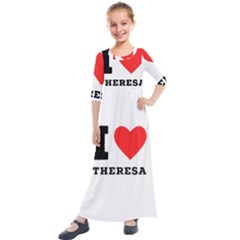 I Love Theresa Kids  Quarter Sleeve Maxi Dress by ilovewhateva