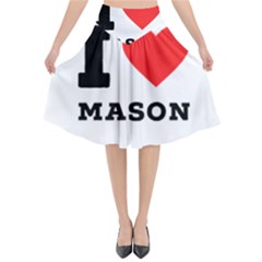 I Love Mason Flared Midi Skirt by ilovewhateva