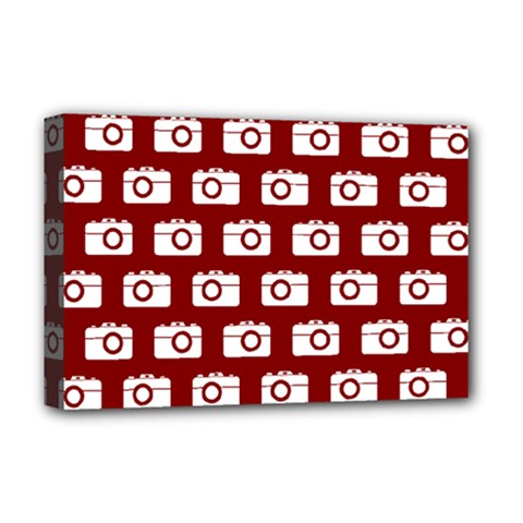Modern Chic Vector Camera Illustration Pattern Deluxe Canvas 18  X 12  (stretched) by GardenOfOphir