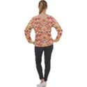 Trendy Chic Modern Chevron Pattern Off Shoulder Long Sleeve Velour Top View2