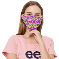 Colorful Trendy Chic Modern Chevron Pattern Fitted Cloth Face Mask (adult) by GardenOfOphir
