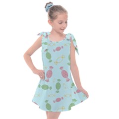 Toffees Candy Sweet Dessert Kids  Tie Up Tunic Dress by Jancukart