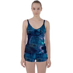 Path Forest Wood Light Night Tie Front Two Piece Tankini by Jancukart