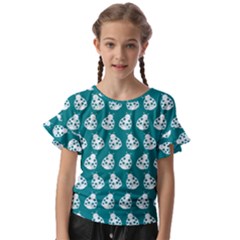 Ladybug Vector Geometric Tile Pattern Kids  Cut Out Flutter Sleeves by GardenOfOphir
