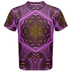 Rosette Mosaic Kaleidoscope Abstract Background Men s Cotton Tee by Jancukart