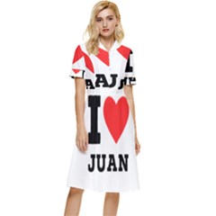 I Love Juan Button Top Knee Length Dress by ilovewhateva
