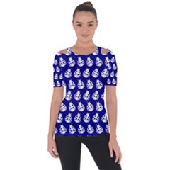 Ladybug Vector Geometric Tile Pattern Shoulder Cut Out Short Sleeve Top by GardenOfOphir