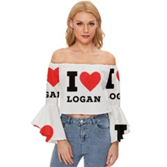 I Love Logan Off Shoulder Flutter Bell Sleeve Top by ilovewhateva