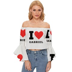 I Love Gabriel Off Shoulder Flutter Bell Sleeve Top by ilovewhateva