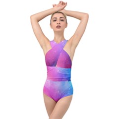 Background-0026 Cross Front Low Back Swimsuit by nateshop