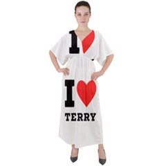 I Love Terry  V-neck Boho Style Maxi Dress by ilovewhateva