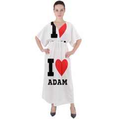I Love Adam  V-neck Boho Style Maxi Dress by ilovewhateva