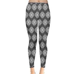 Abstract Knot Geometric Tile Pattern Inside Out Leggings by GardenOfOphir