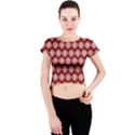 Abstract Knot Geometric Tile Pattern Crew Neck Crop Top View1