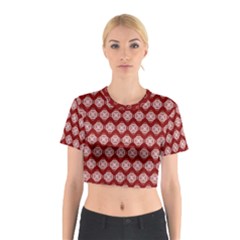 Abstract Knot Geometric Tile Pattern Cotton Crop Top by GardenOfOphir