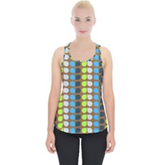 Colorful Leaf Pattern Piece Up Tank Top by GardenOfOphir