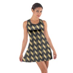 Modern Retro Chevron Patchwork Pattern Cotton Racerback Dress by GardenOfOphir