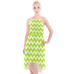 Chevron Pattern Gifts High-low Halter Chiffon Dress  by GardenOfOphir