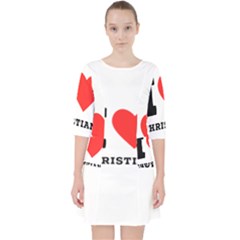 I Love Christian Quarter Sleeve Pocket Dress by ilovewhateva