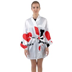 I Love Christian Long Sleeve Satin Kimono by ilovewhateva
